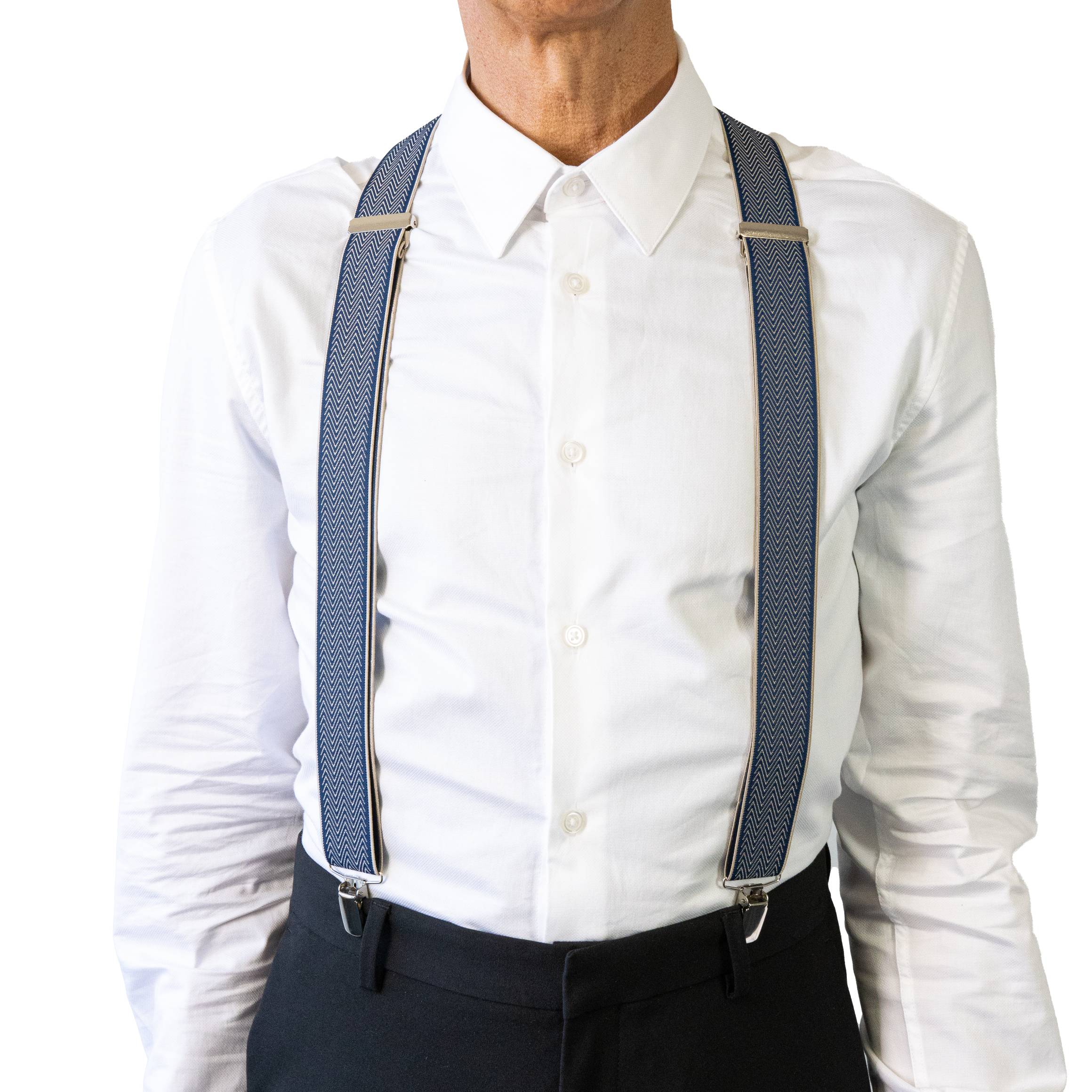 CHEVRON. Suspenders. Nickel Clips.