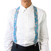 BRACES. Paisley Print. 35mm width. Nickel Clips.
