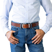 STATION. Full Grain Natural Leather Belt.